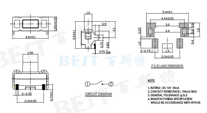 輕觸開(kāi)關(guān)TS-1111C